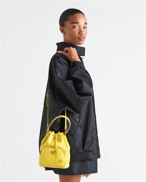 prada yellow bucket bag|prada duet re nylon bag.